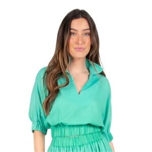 EMILY MCCARTHY Mint Mist Poppy Crop Top Small